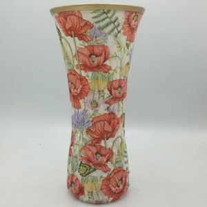 Orangey Pink Poppies on a 9.5" Y Vase